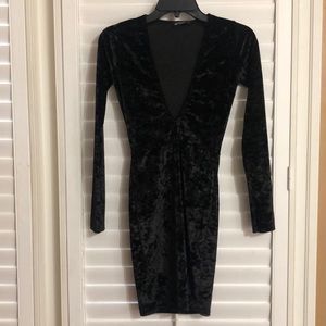 Pretty little thing black velvet dress